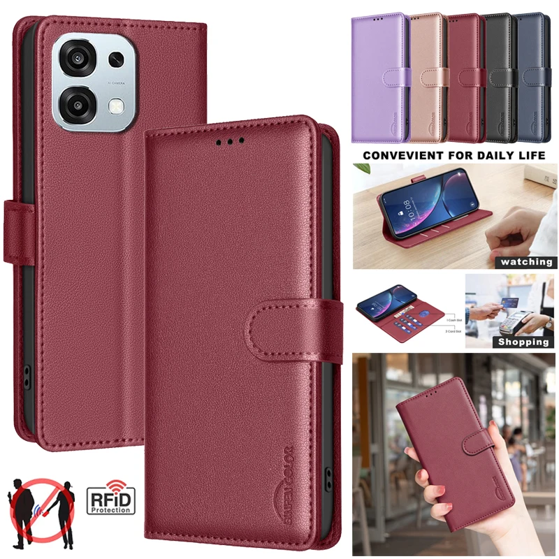 محفظة قابلة للطي مضادة للسرقة لهاتف OPPO A6 Pro 5G CPH2781 Coque لهاتف OPPOA6 Pro 4G أغطية جلد حقائب حماية تحجب الهوية بموجات الراديو 2026 #1