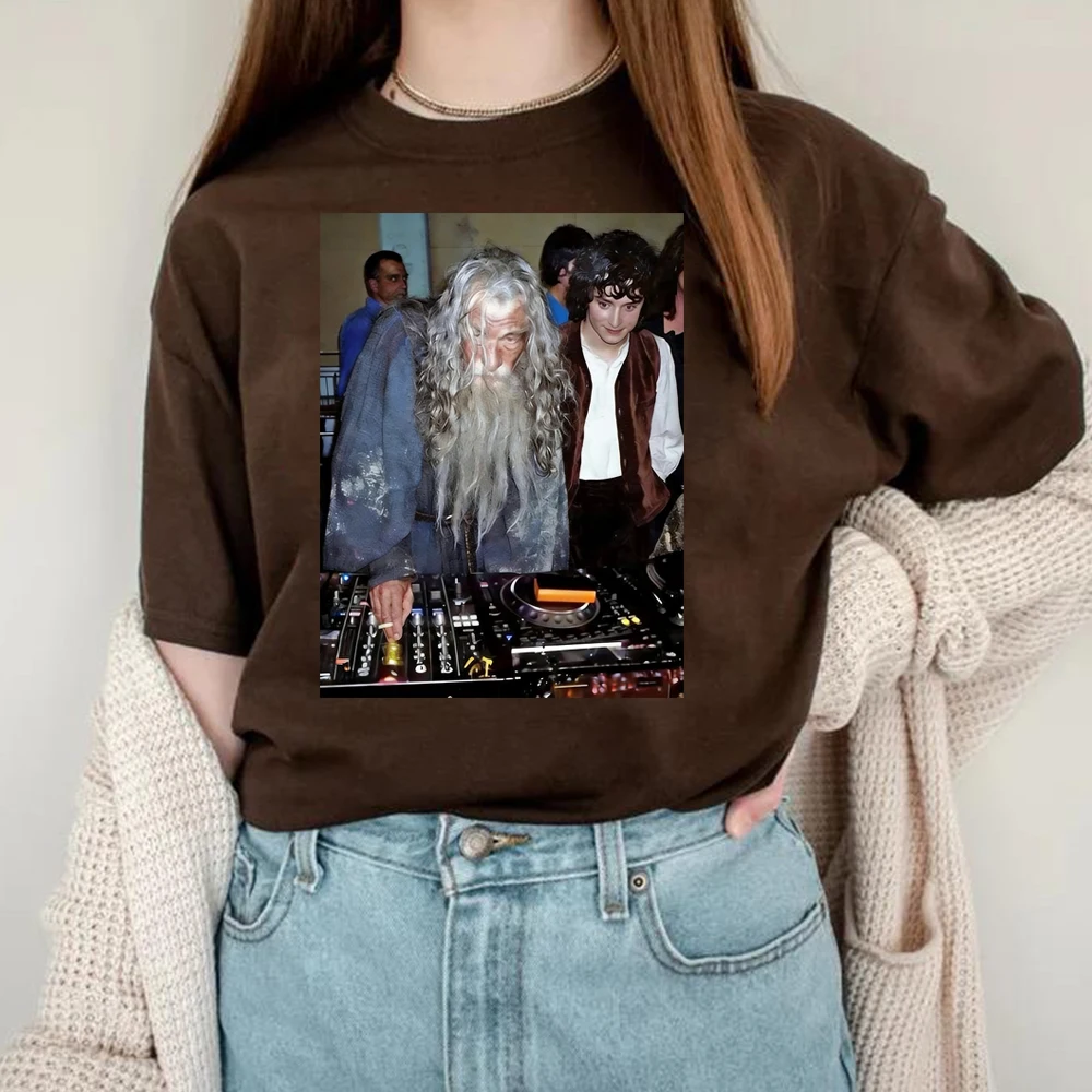 LOTR Second Breakfast Club Shirt Funny DJ Gandalf  Frodo Print T-shirt The Shire Fellowship Tops Middle Earth Movie Inspired Tee - view 3