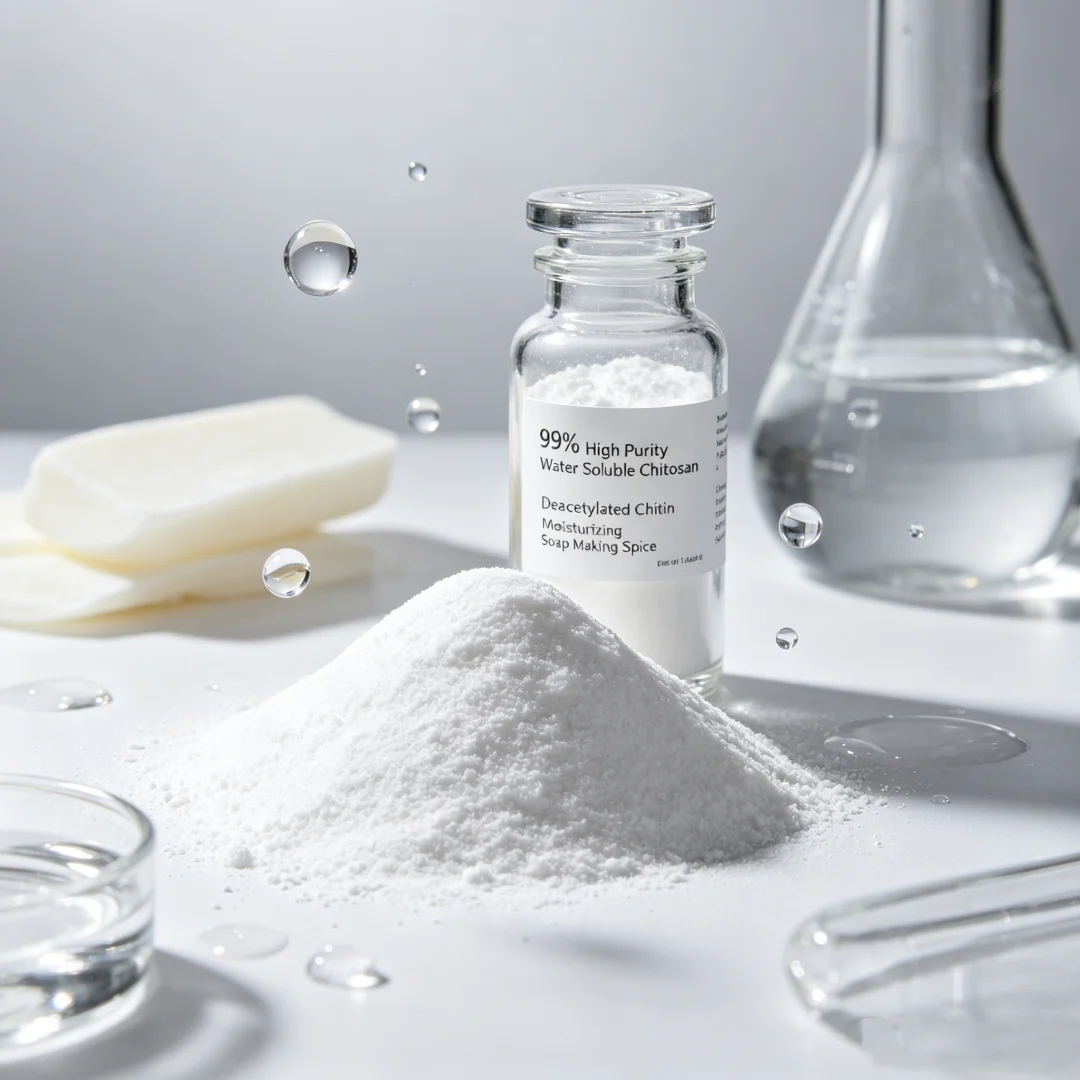 Splymczen DIY Soap Cosmetic Material Water Soluble Chitosan 99% High Purity Deacetylated Chitin Moisturizing Soap Making