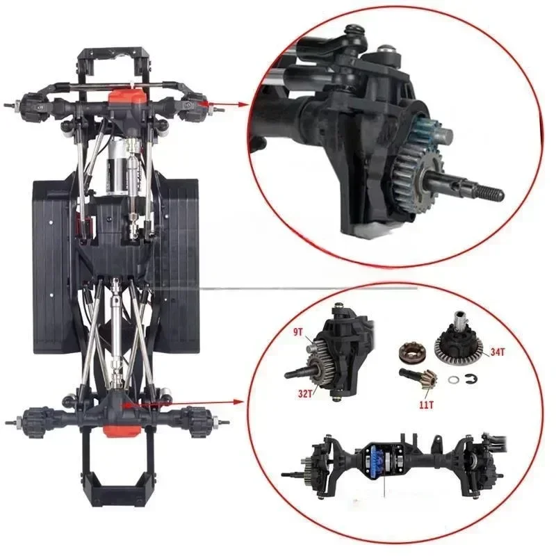 

Metal Front and Rear Portal Axles for RC Trxs TRX4 1/10 Rock Crawler Car Replace Upgrades Parts