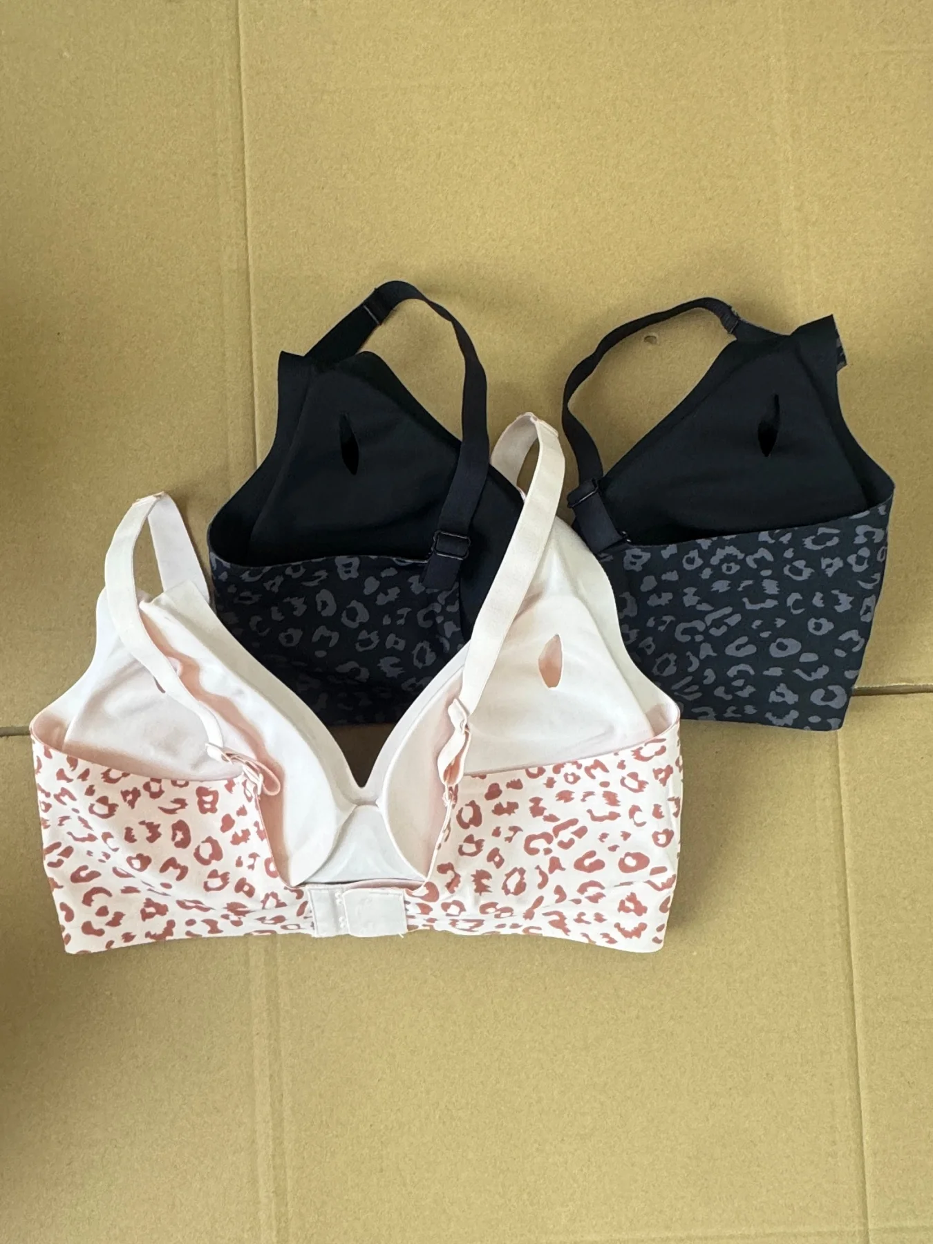 2PCS high-quality sexy and comfortable jelly bra with no scars or steel rings, women's leopard print underwear, sports and anti