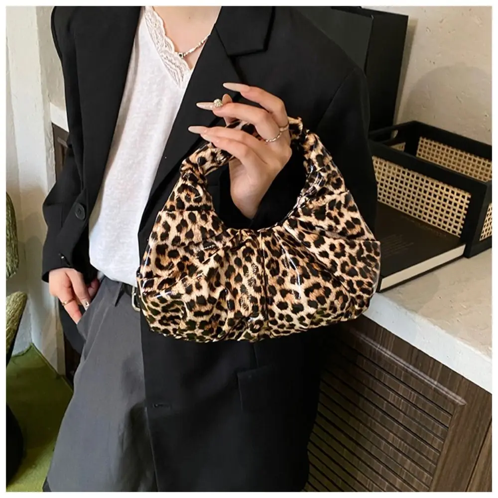 

Повседневная сумка из искусственной кожи с леопардовым принтом, черный кошелек, сумка для подмышек, сумка-облако, модная сумка из искусственной кожи, уличная сумка