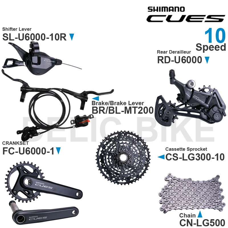 SHIMANO CUES U6000 Groupset SL-U6000-10R RD-U6000 FC-U6000-1 CS-LG300 CS-LG400 CN-LG500 MT200 DISC BRAKE Original Parts