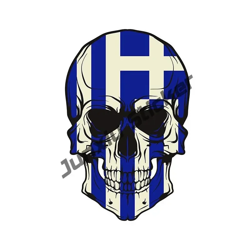 الإبداعية العلم ملصقات الجمجمة مضحك الجمجمة مع أعلام إيطاليا بورتوريكو العلم الجمجمة العلم الألماني سيارة صائق الكرتون اكسسوارات السيارات #5