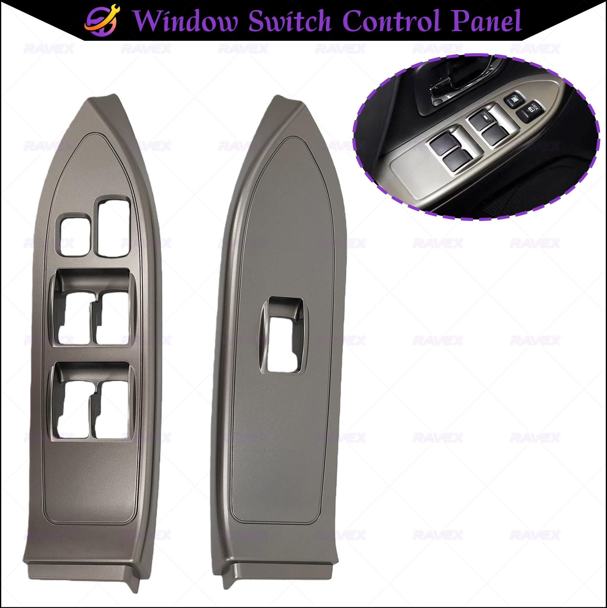 

Window Switch Panel Door Cover Armrest Frame For Mitsubishi Pajero V93 V97 V98 2007-2015 2016 2017 2018 2019 2020 Replacement