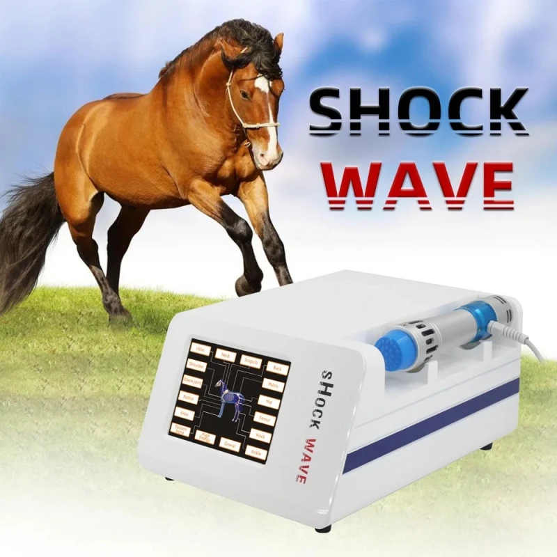 Veterinary Shockwave Therapy Machine for Horses Pain Relief Massager Treating Tendinitis Animal Health Care Specific Device