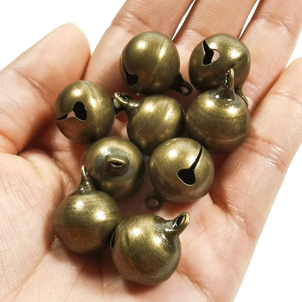 10Pcs Copper Bell Metal Loose Beads Small Jingle Bells for Crafts DIY Earrings Bracelet Pendants Christmas Tree Party Decoration