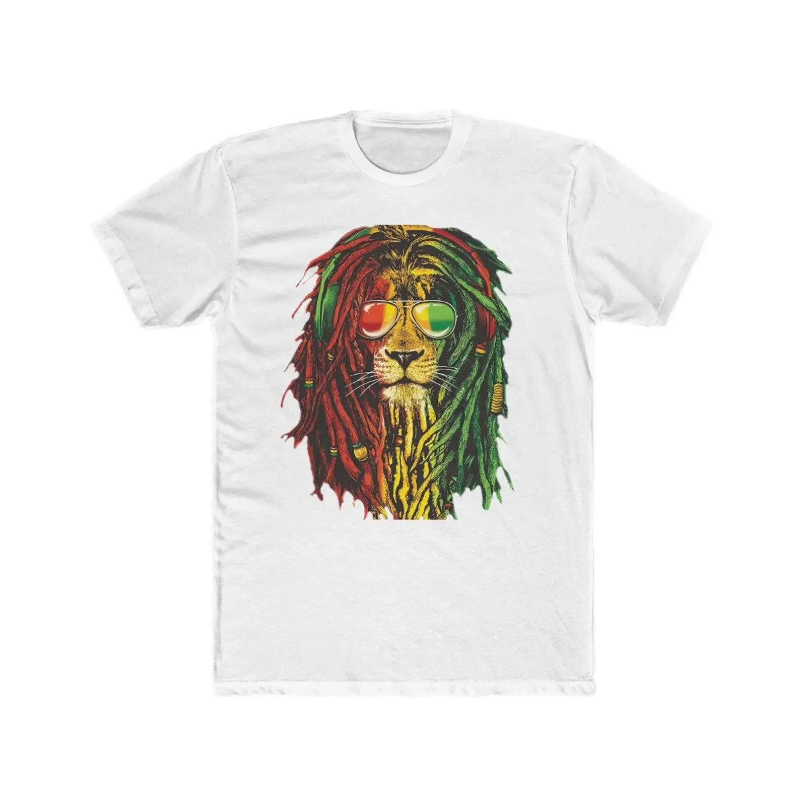 Rasta Lion T shirt Rastafari Jamaican Culture Reggae amp Peace Men 39 s Cotton Crew vintage Washed streetwear Soft Stretched