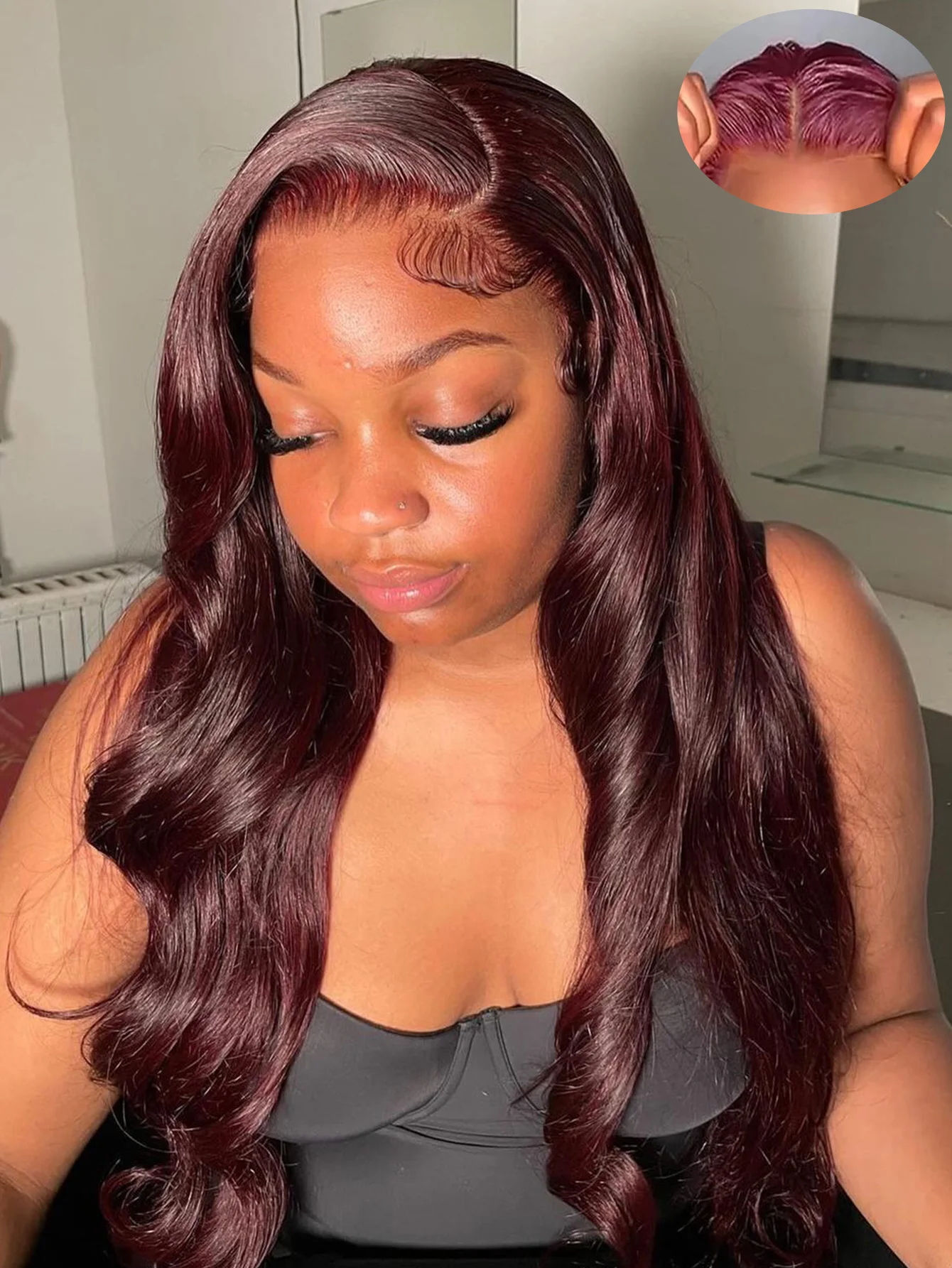 Pre Cut Lace Wig 99J Burgundy 9X6 Hd Lace Frontal Human Hair Wigs Body Wave Melt Skin Ginger Blonde Red Colored Wigs For Woman