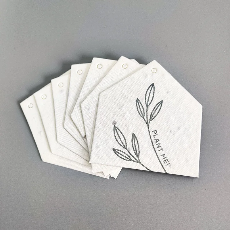 Etiqueta colgante de papel de semillas, tarjetas plantables, tarjetas de invitación de boda, billete de germinación personalizado, tarjeta