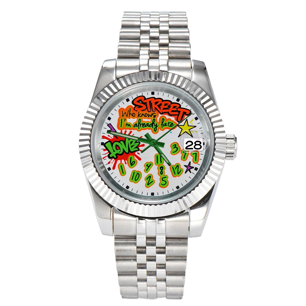 Graffiti Luxury Watch with NH35 Movement, Waterproof