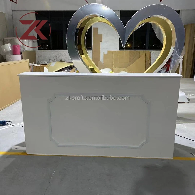 custom.ZKAI Luxury Party Acrylic PVC Table Plinth Wedding Event Rectangle PVC Bar Table With Flowers Decoration