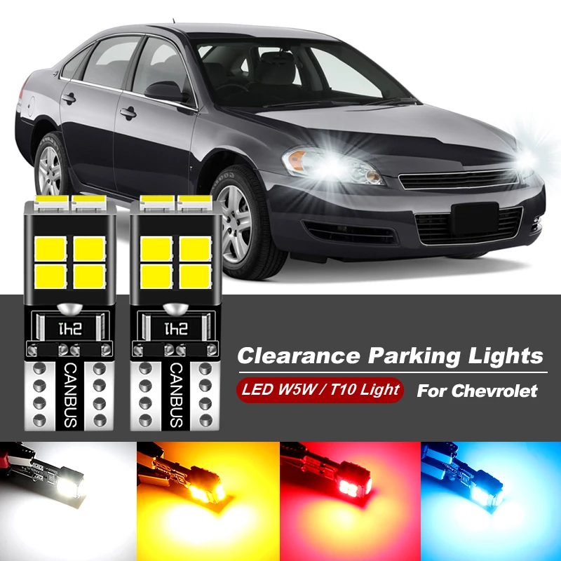 2PCS T10 LED Clearance Light Lamp Bulb W5W For Chevrolet Impala Aveo Captiva Corvette Cruze Epica Lacetti Niva Nubira Orlando