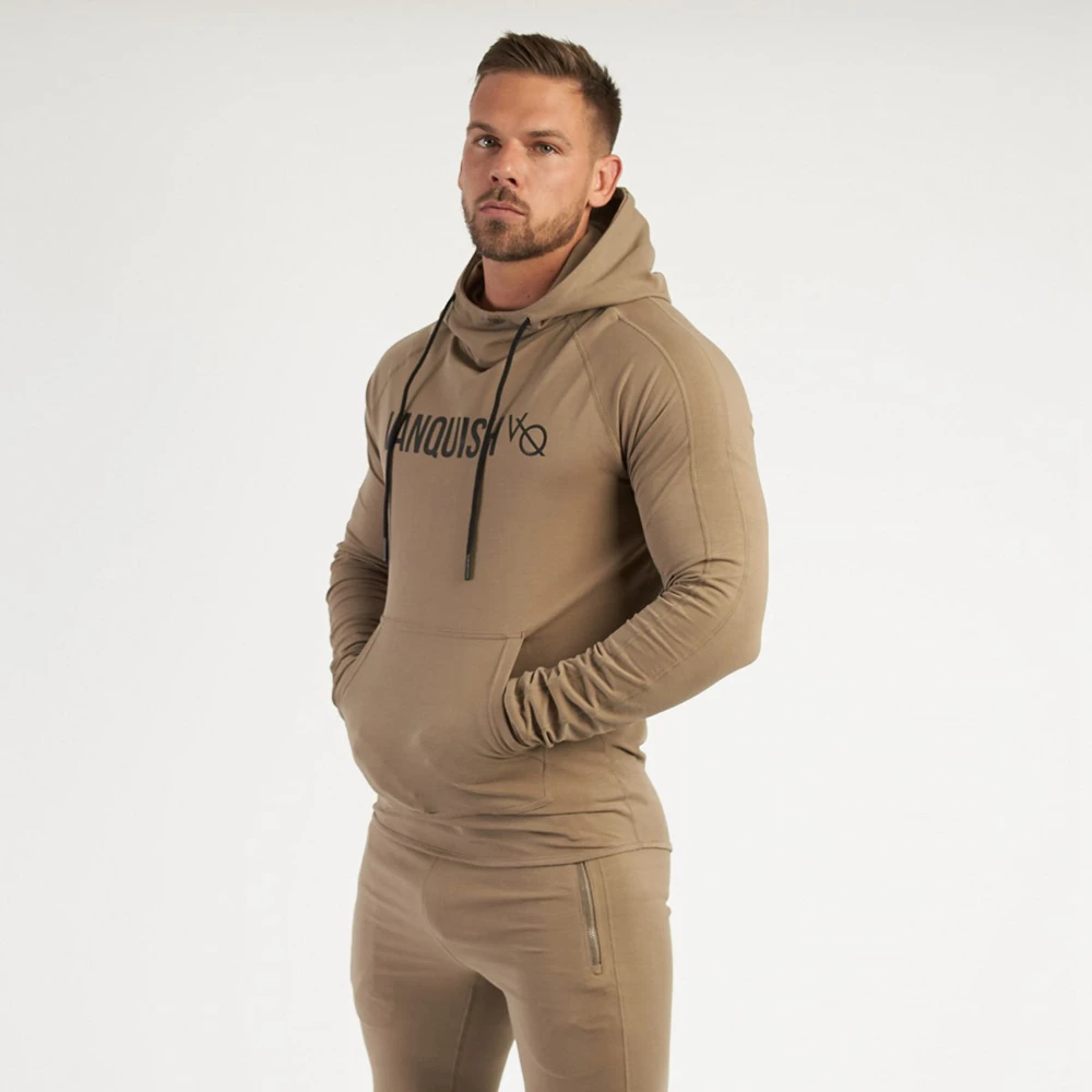 Set da allenamento in cotone da uomo kit sportivi per il Fitness Pullover Top con cappuccio con pantaloni felpe palestra tute da corsa