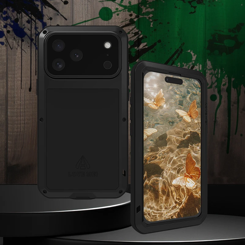 

Love Mei Apple Phone Case for Iphone 17 Pro Max 16 15 14 13 Silicone Military Grade Metal Protective Case Shock Proof Dust Proof