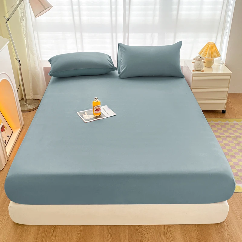 طقم مفارش مفروشات من المايكروفايبر للبنات ، جيب عميق ، ملاءة سرير بتركيب بناتي وردي ، أحادي اللون ، كوسيتان ، غرفة نوم ، 3 #6