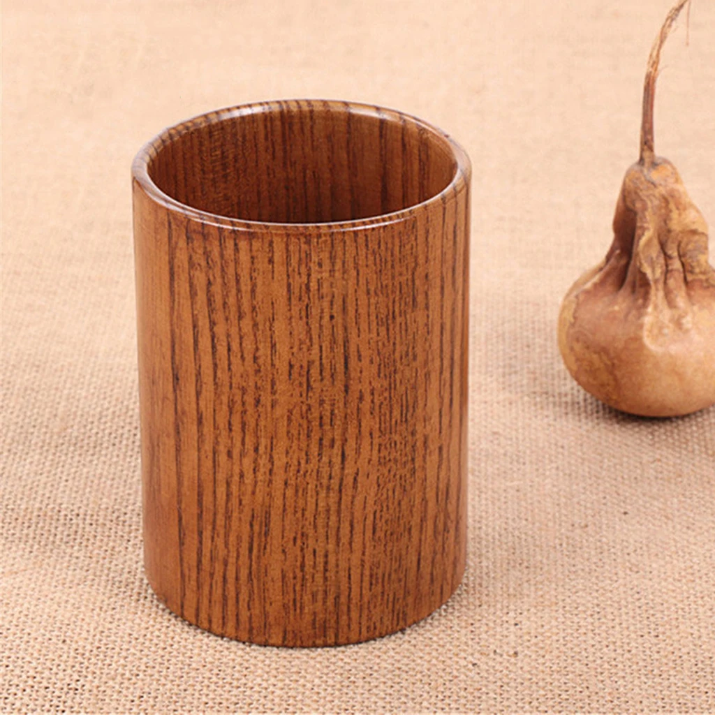 Round Wooden Kitchen Utensil Storage Jar Cutlery Holder Caddy Tidy Dining Table, 3 Sizes Available