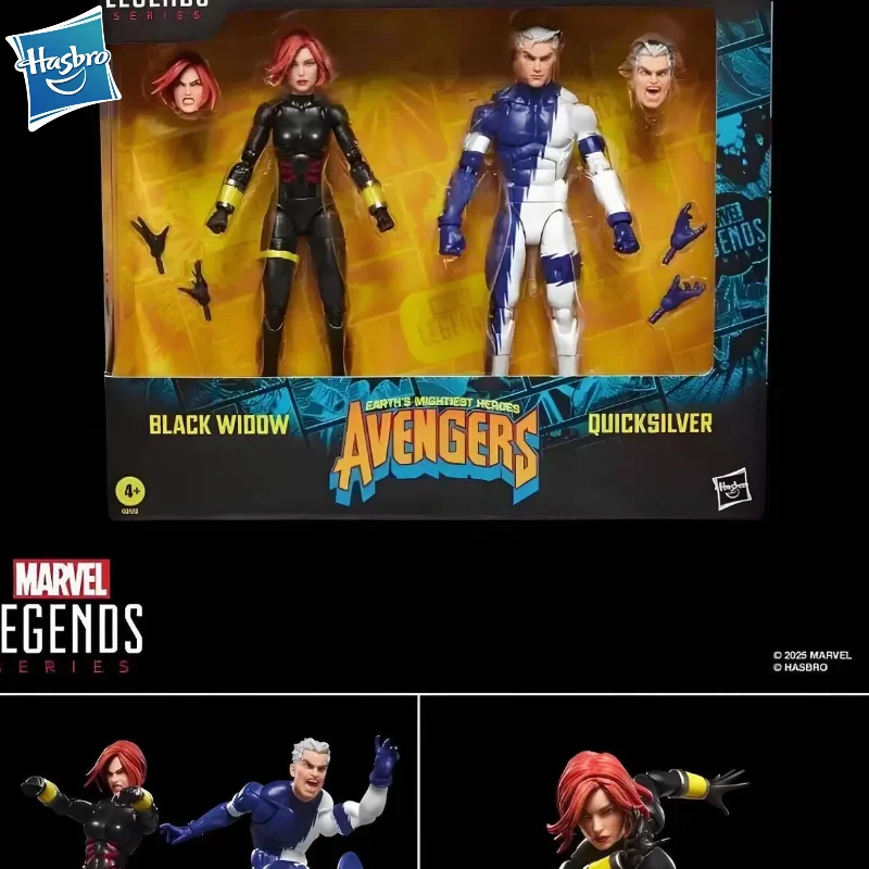 

【IN STOCK】Hasbro Marvel Legends Series Black Widow & Quicksilver Avengers 2-Pack 15cm Action Figure Collection Original Model