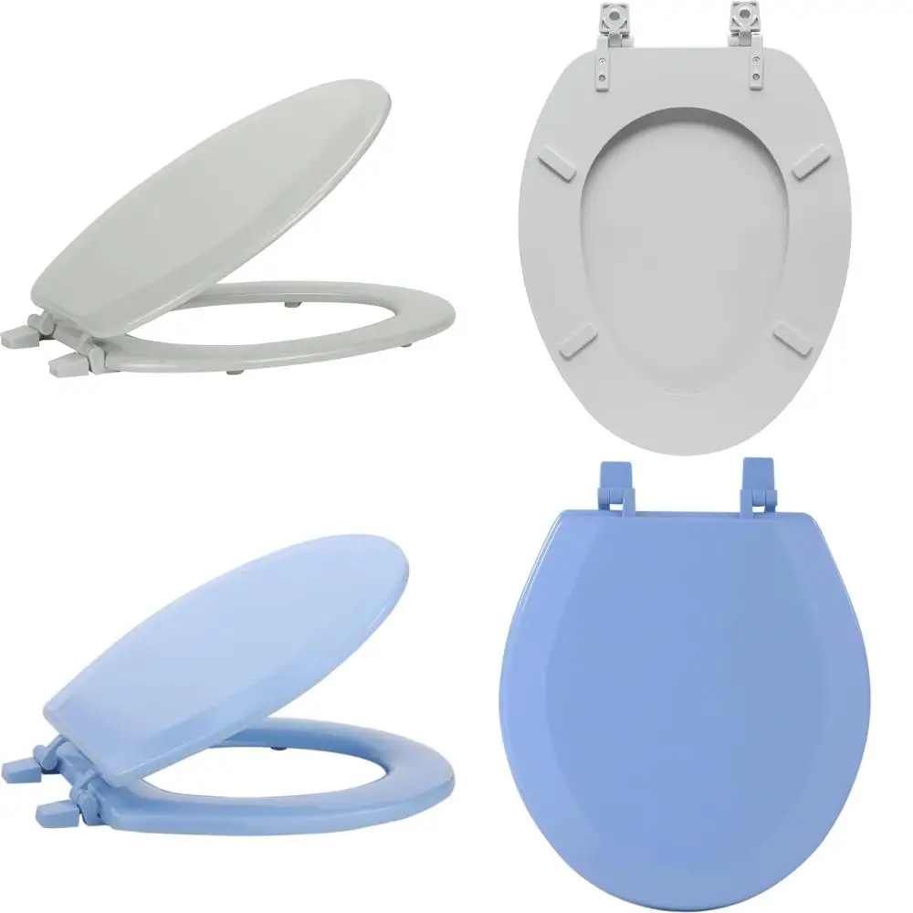 

Adjustable Hinges for Elongated Toilet Seats - Wood with Anti-Slip Bumpers and Heavy Duty Oval Shape