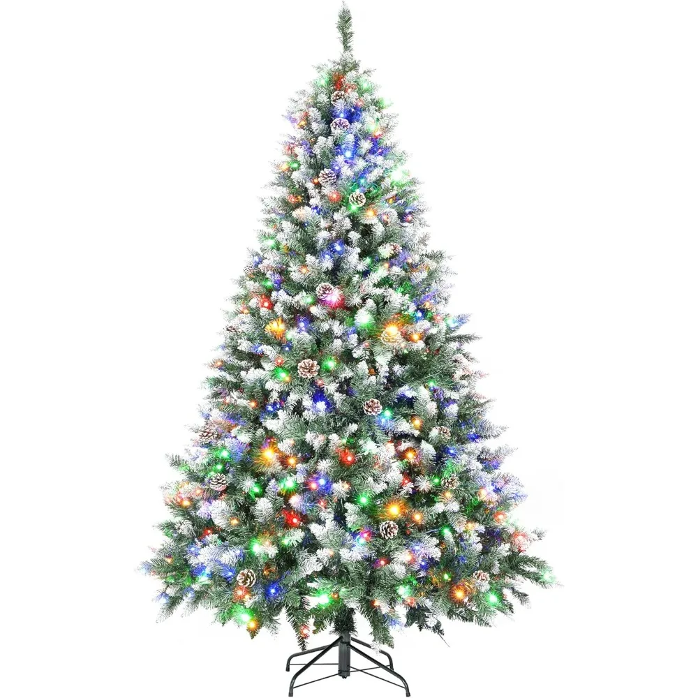 

Lit Christmas Tree Artificial Christmas Tree Pine Cones and 435 Warm White & Color LED Changing Lights, Xmas Tree