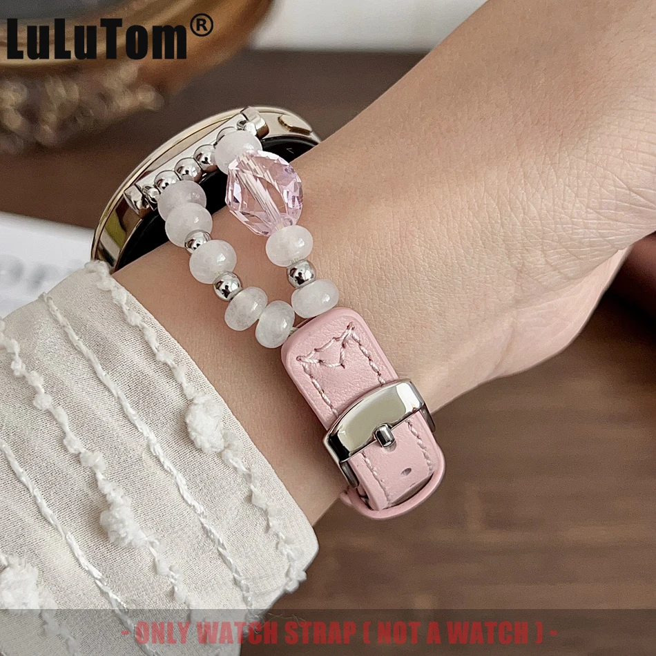 

Ремешок для часов из натурального камня с кристаллами для Samsung Galaxy Watch 8 Ultra 7 6 5 4 Classic Huawei GT 5 4 3 Pro 41 мм 46 мм Ремешок 18/20/22 мм