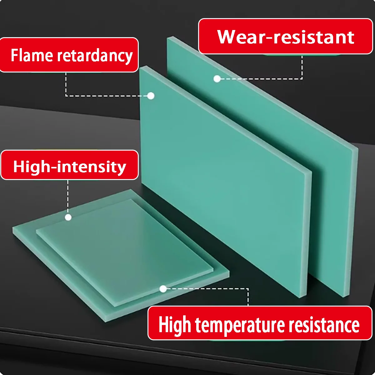 Thickness=0.5-5mm Water Green Ultra-Thin FR4 Fiberglass Epoxy Board - High Temperature Resistant Insulation Glass Fiber Panel