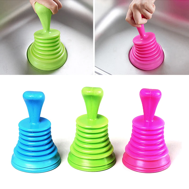 1pc Drain Cleaners Wholesale Household Powerful Sink Drain Pipe Dredge Suction Cup Toilet Plungers Dripshipping