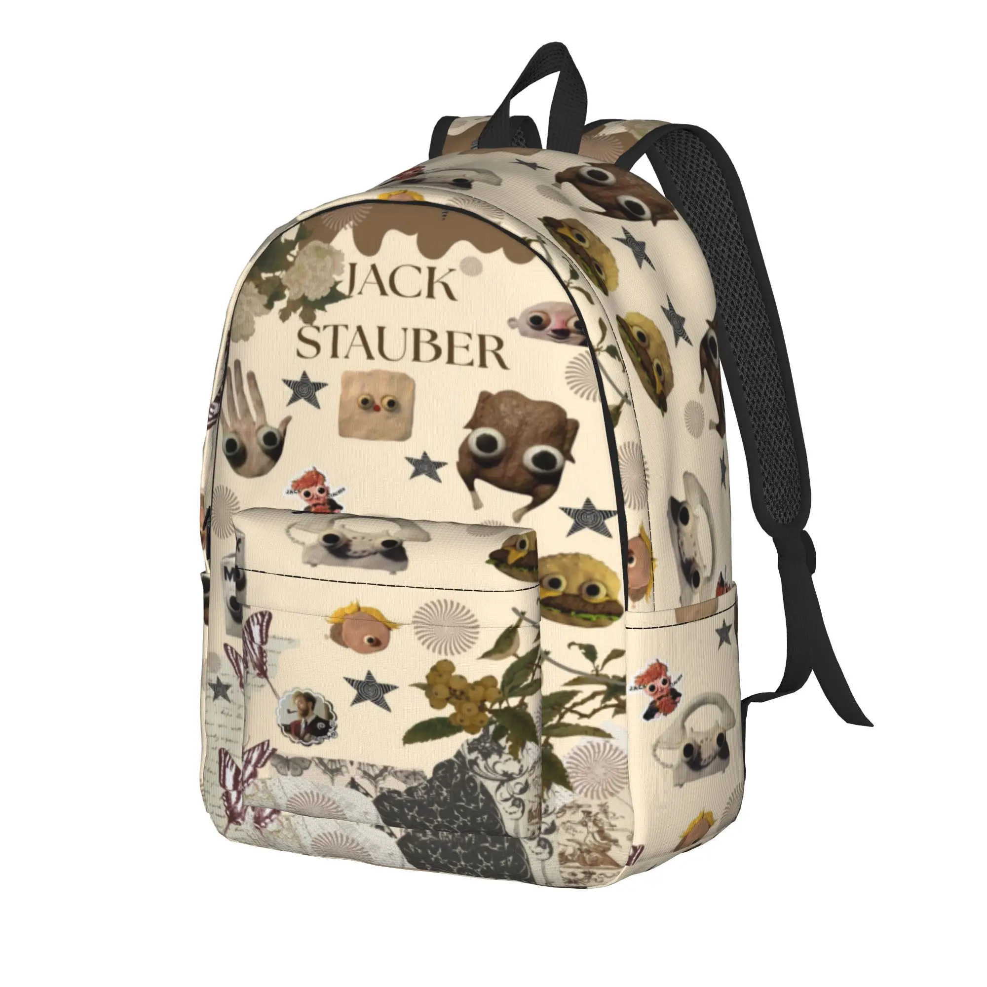 Jack Stauber Mix Casual Backpack Outdoor High School Business  Daypack for Men Women Laptop Canvas Bags