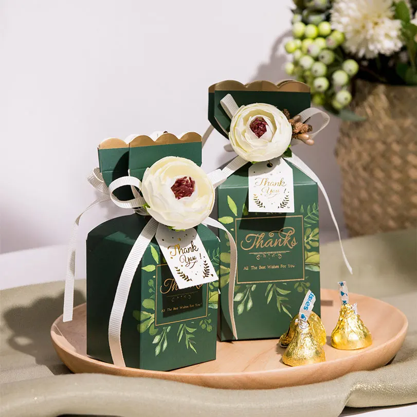 

New Paper Flower Candy Boxes Cookies Gift Bag Chocolate Box Baby Shower Favors Kids Birthday Party Supplies Wedding Decoration