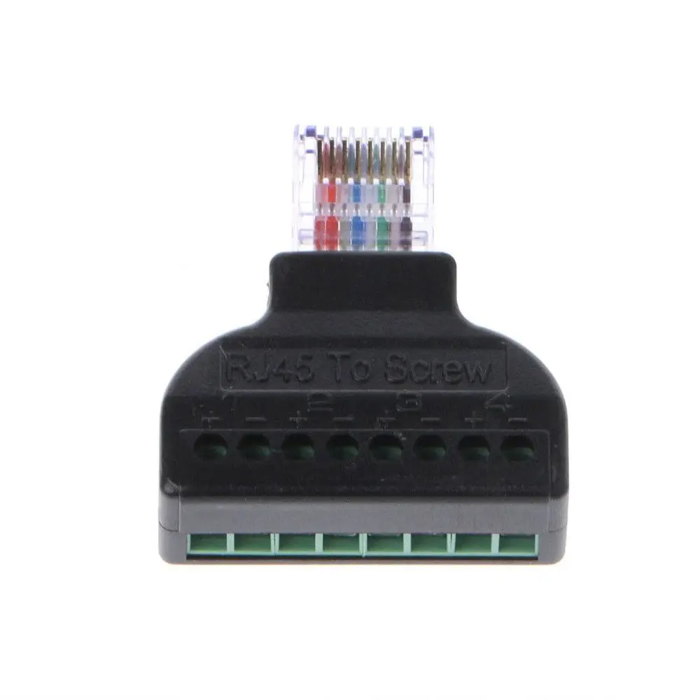 Practical CCTV Kit Adapter Screw Adapter RJ45 Male To 8 Pin Screw Terminal Converter Ethernet Adapter Terminal Adaptors