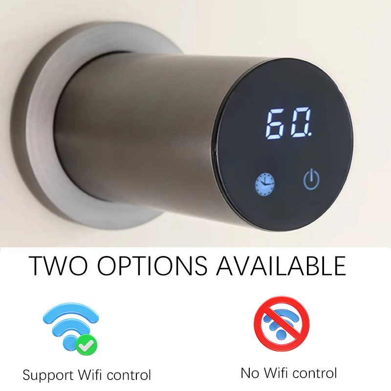 الحمام تسخين كهربائي قضيب تعليق المناشف التحكم في الوقت منشفة استحمام دفئا منشفة كهربائية رف أخفى دعم واي فاي/لا واي فاي Ccontrol