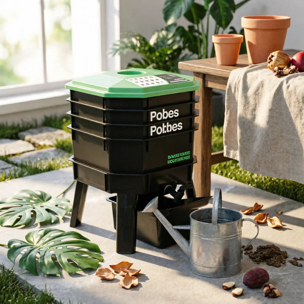 Composteur à vers faciles à utiliser, bac de vermiculture, système de compostage durable, idéal pour la terrasse