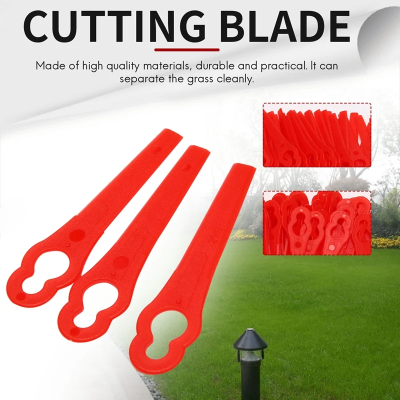 80Pcs Replacement Grass Trimmer Blades Spare Part Lawn Mower Cutting Blades Cutter Tool