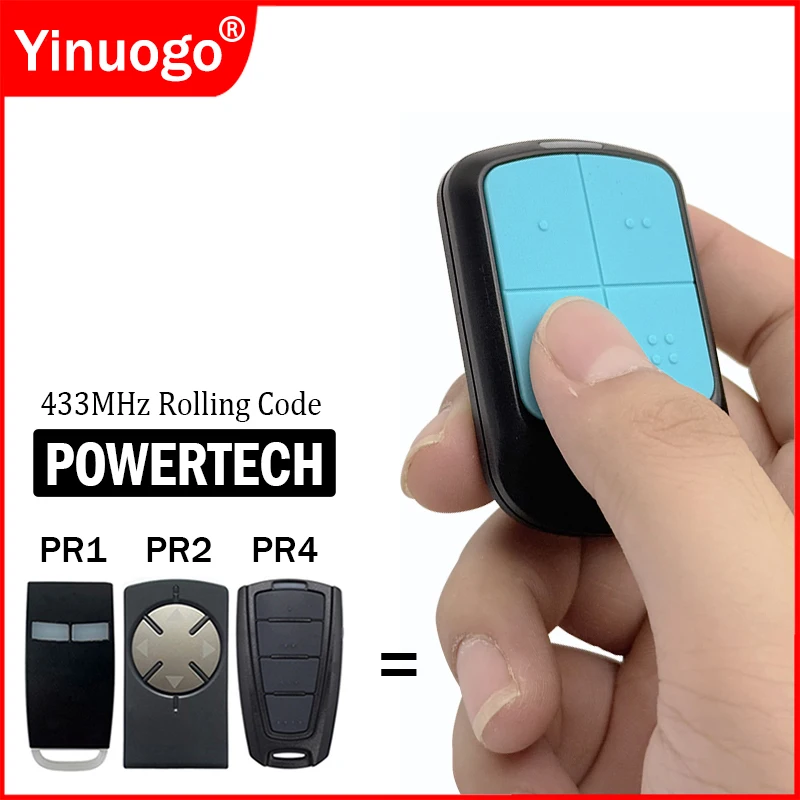 Neue Powertech PR2 PR4 PR1 Garagentor-/Tor-Fernbedienung, 433MHz Rolling Code, 4 Kanäle, Handsender