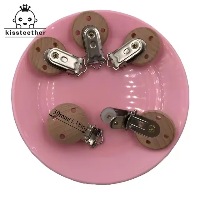 Kissteether 20 stks Houten Fopspeen Clip Verpleging Accessoires Beuken s Kauwtabletten Tandjes Diy Dummy Kettingen Baby Bijtring