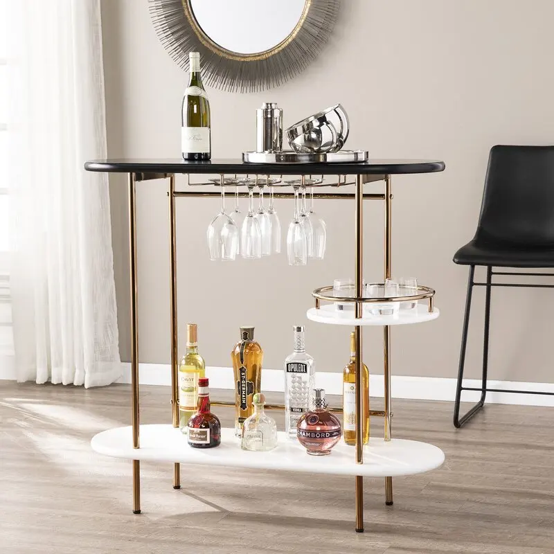 Trolley Gold Carts Golf Luxury Rolling Mobile Wine Kitchen Wheels For Grab With Serving Brass Metal Hotel Bar Cart