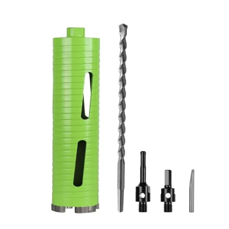 

3 Inch Dry Core Drill Bit Pilot Bit and 2 Pcs SDS Plus AdapterandHex Adapter , 5/8"-11 Threaded Diamond Core Bit for Concrete/B