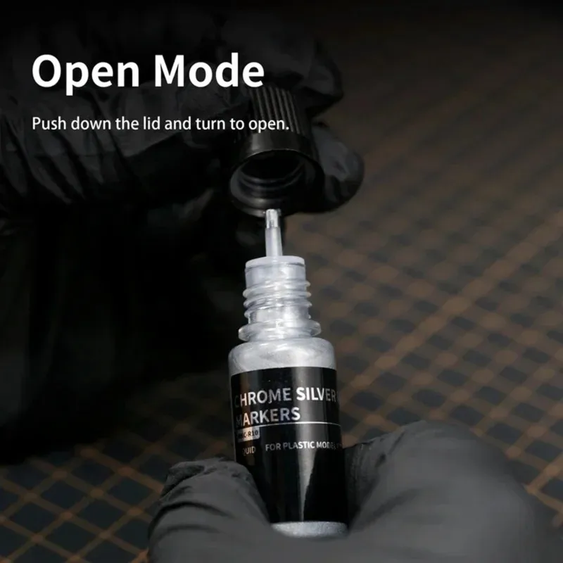 ABMS-DSPIAE For Marker Refill 10Ml Spray Painting Tool- CR-10 DIY Chrome Silver Airbrush For Model Building And Hobby
