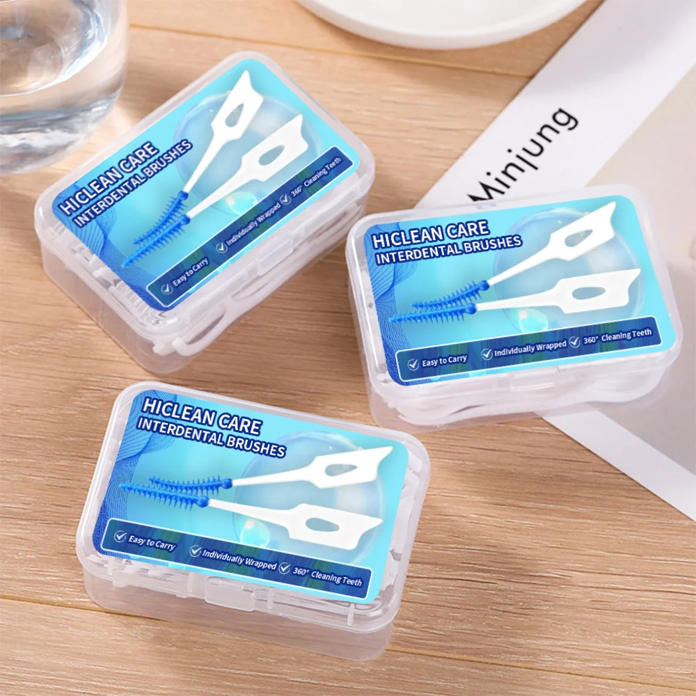 200 cepillos interdentales con cabezal de doble hilo Dental para limpiar huecos entre los dientes, palillo de dientes 2 en 1