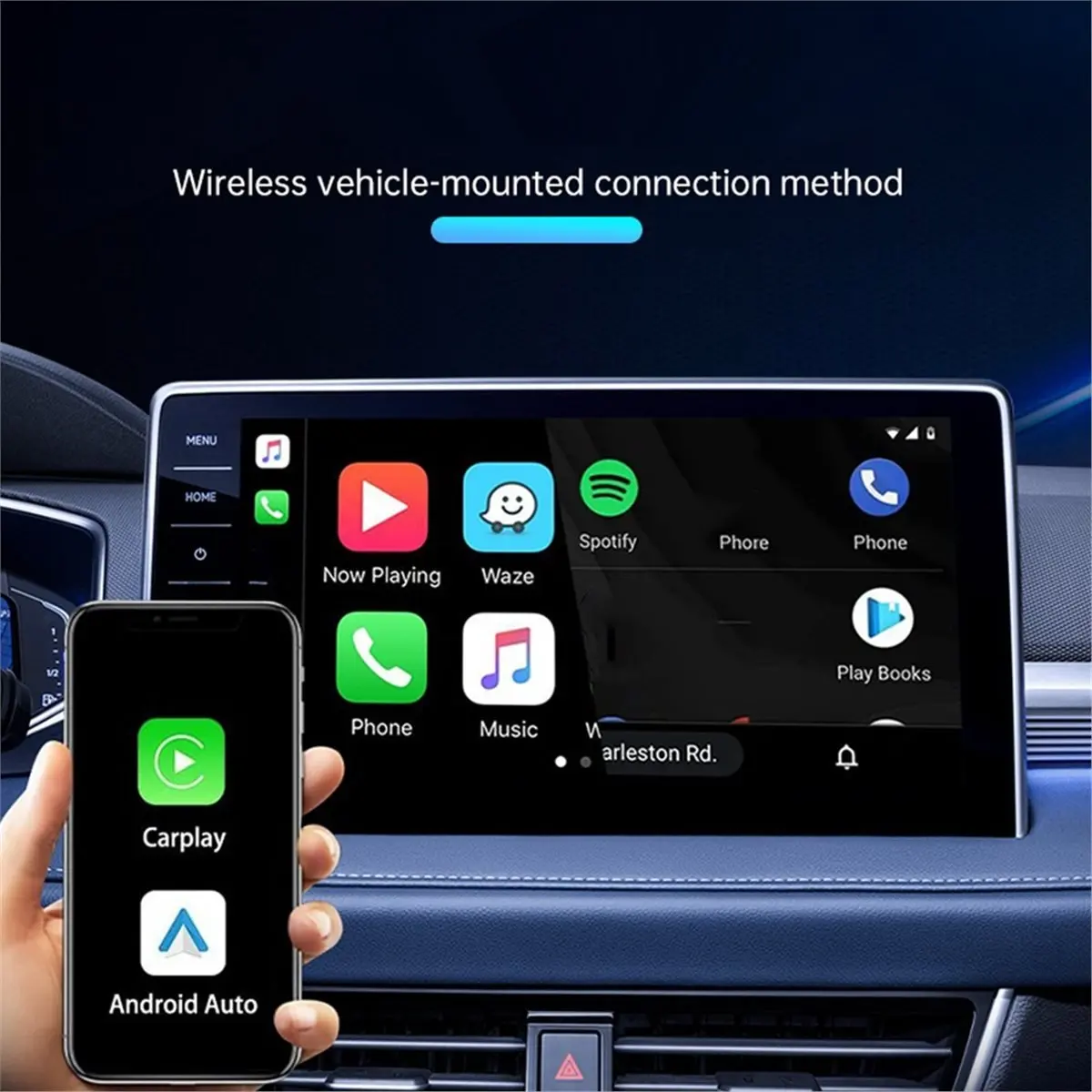 HowAA87 2 In1 Smart AI Box Wireless Carplay Adapter Android Auto/Carplay USB Dongle for IPhone/Android Wired Carplay to Wireless