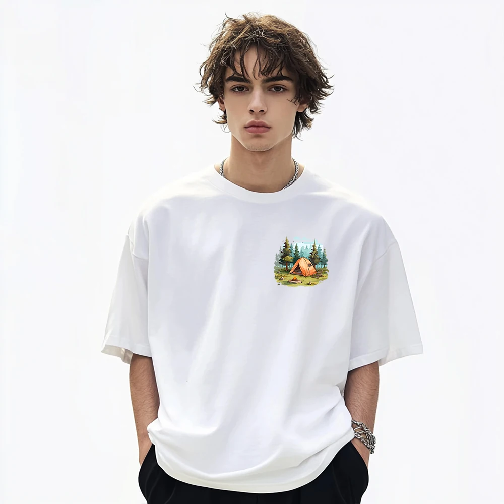 12 Pieces Camping Tent Pattern Heat Transfer Iron-On Transfer Stickers DIY Heat Embossed Decals Apparel Heat Transfer Patches