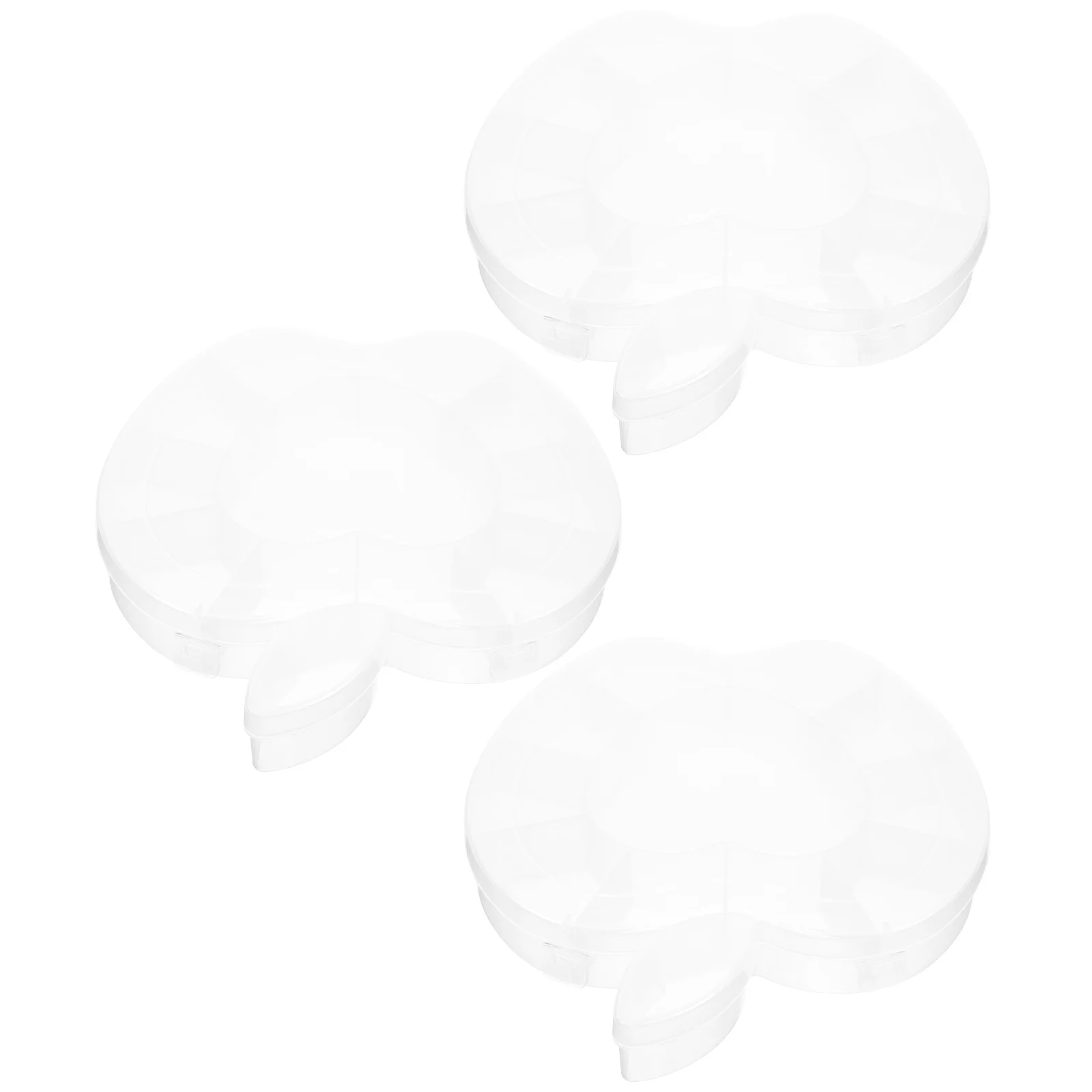 

3 Pcs Apple Shaped Storage Boxes Transparent Bead Organizer Containers for Craft Jewelry Small Accessories Organization