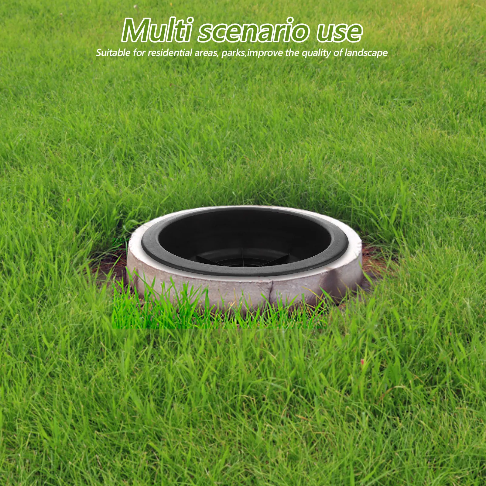 

Пластиковая круглая крышка для газонного люка, сменная крышка для смотрового колодца, для сада, двора, ландшафтного дизайна, прочная, водонепроницаемая