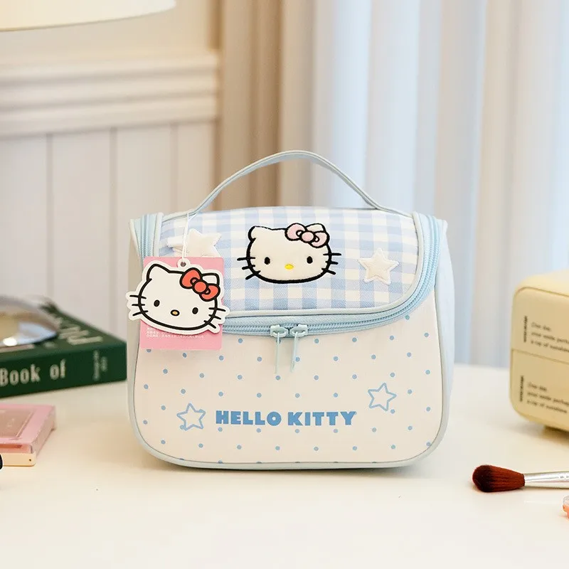 Sanrio Lovely Handheld Cosmetic Bag for Women, Portable Large Capacity Toiletries and Skincare Organizer