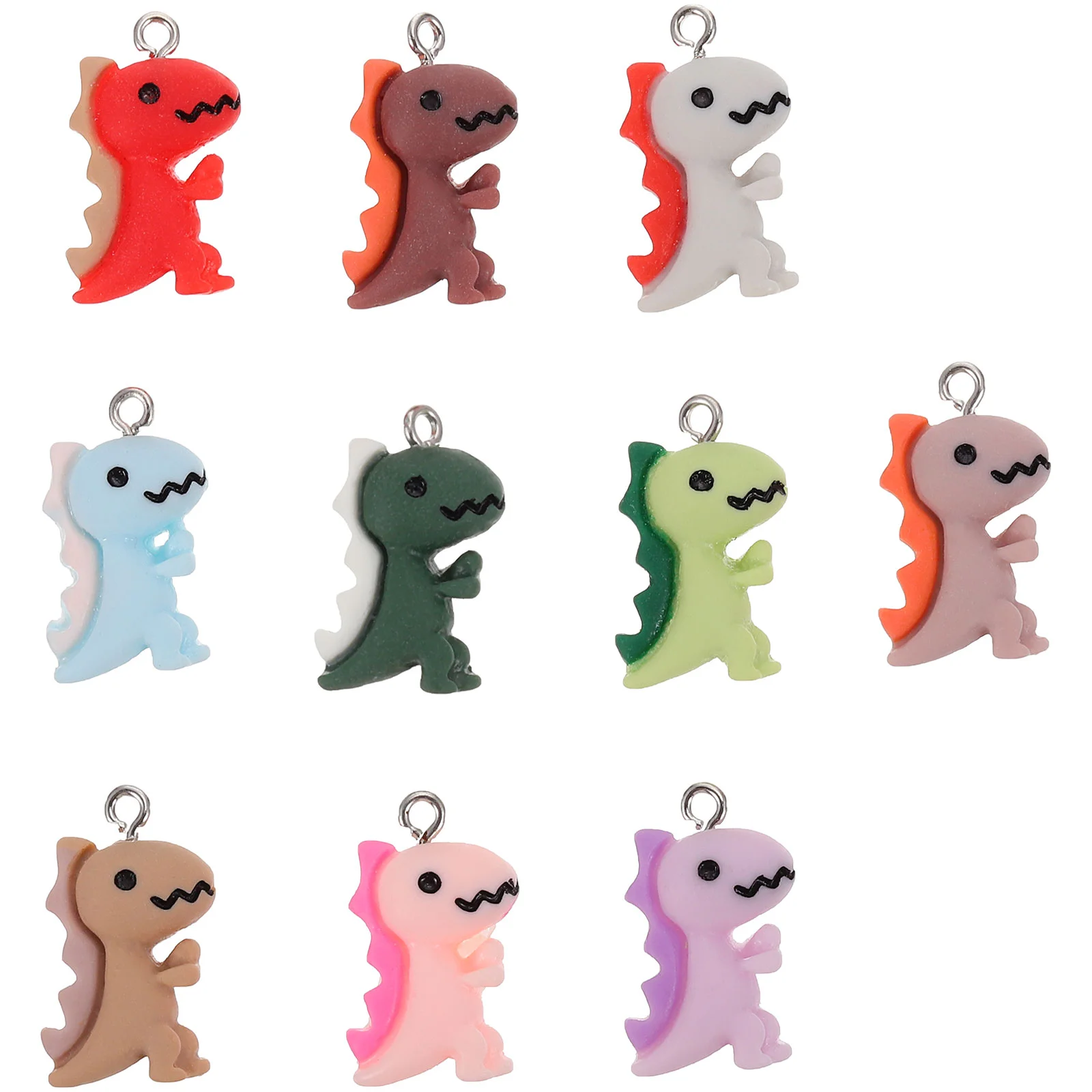 

50 Pcs Resin Dinosaur Pendant Statue Ornament DIY Jewelry Making Findings Keychain Pendants Bag Accessories