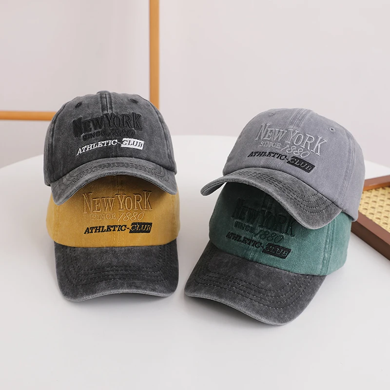 

Fashion Patchwork Letter Baby Baseball Cap Vintage Washed Cotton Toddler Duckbill Hat Adjustable Summer Kids Sun Protection Hats