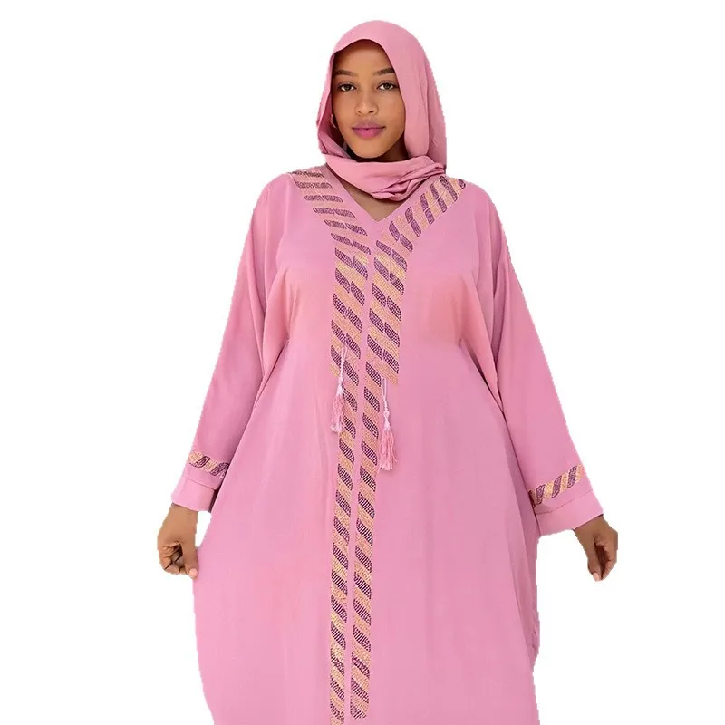 ชุดมุสลิม อาบายะ จาลาบียะ ชุดผู้หญิงสำหรับวันอีด ชุดยาวแบบซาอุดิอาระเบีย เสื้อคลุมยาว ฮิญาบ อิสลาม อาบายะ ผ้าคลุมศีรษะ รอมฎอน โมร็อกโก ดูไบ คาฟตัน
