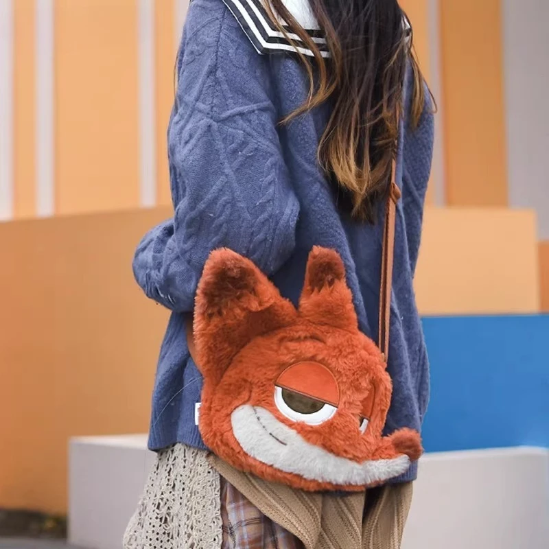 

Disney Zootopia Nick Wilde Cute Fox Face Crossbody Bag, Cartoon Animal Shoulder Purse for Women Girls, Fashion Casual Bag