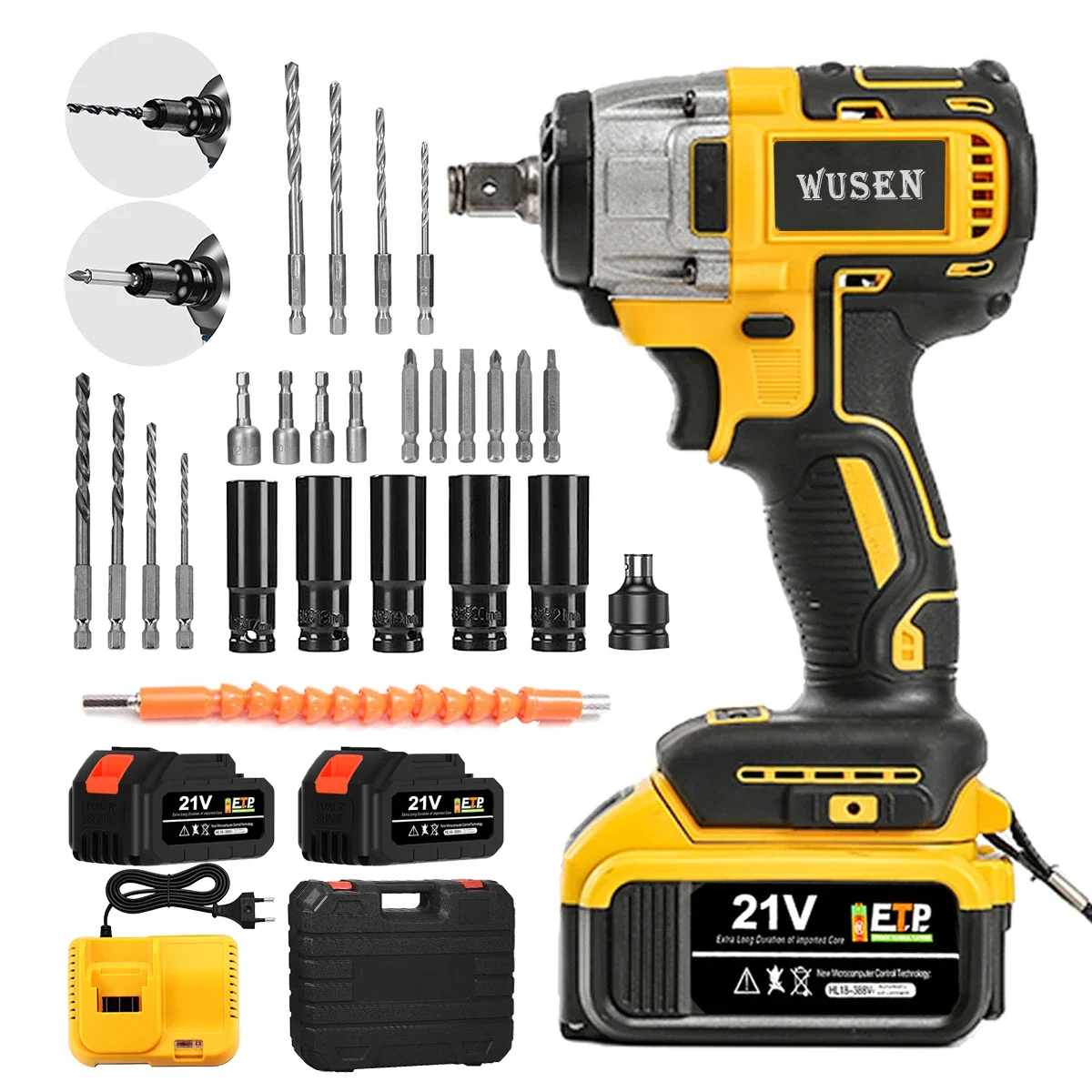 Max Power 300nm 5 Torque Model Li-ion Battery Power Tool Cordless Wrenches 20v 1/2 Inch Head impact Power wrench