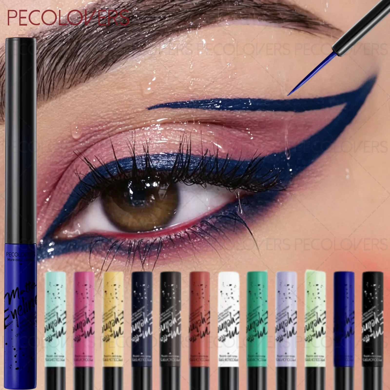 1PC Colorful Waterproof Quick-drying Liquid Eyeliner, Anti-smudge, Smooth Application, Multi-color Options, Ultra-fine Tip